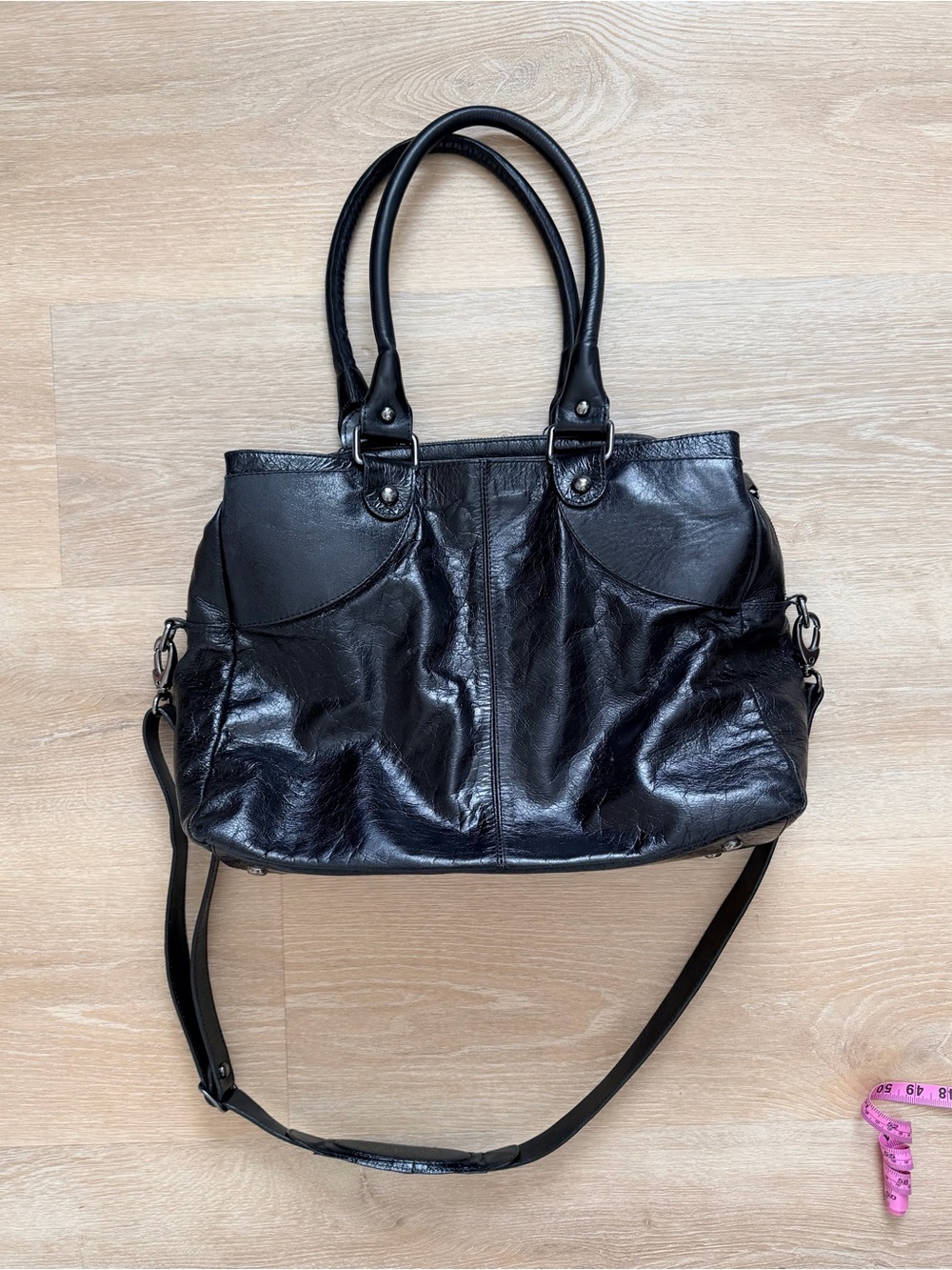 NWOT J’Tote Genuine Patent Leather Laptop Bag Briefcase Tote Black Unisex Large - Picture 4 of 16